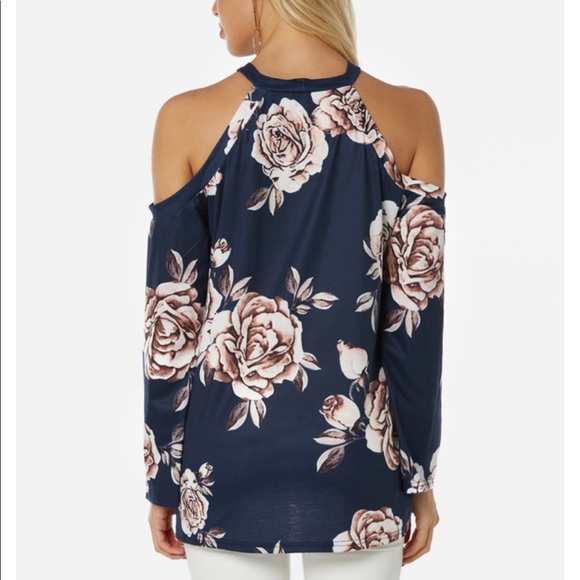 Fall Cold Shoulder Floral Top - Picture 2 of 6
